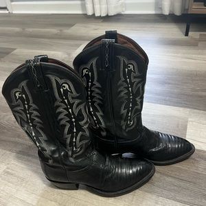Tony Lama CZ810 Black Lizard Western Cowboy Boots Men’s size 9 D